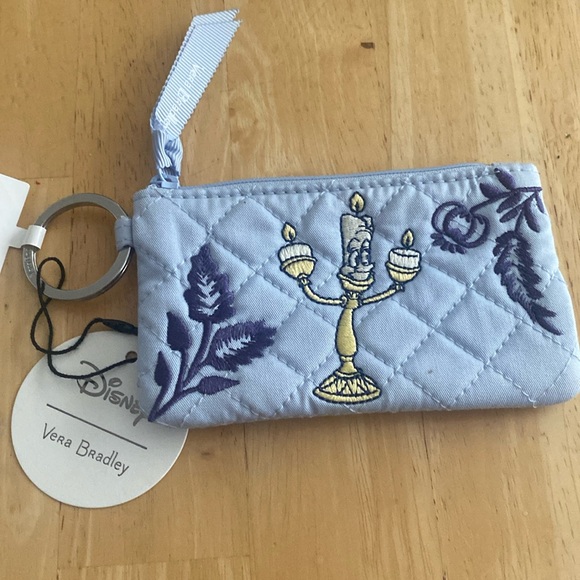 Disney Handbags - Vera Bradley Disney zip Id change purse Lumiere Beauty & Beast 3 x 5 inches NWT